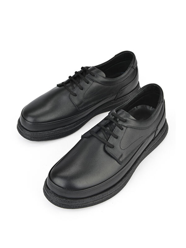 Erkek Hakiki Deri Konfor Ayakkabı 14310ZCL04 Siyah - Görsel 6
