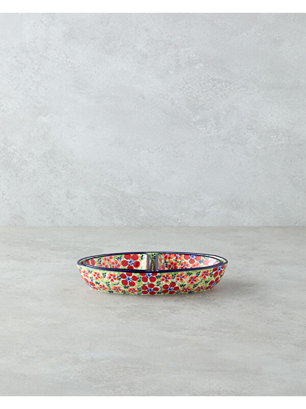 English Home Botanic Stoneware 3 Parça Sunumluk 23x12x4 Cm Renkli