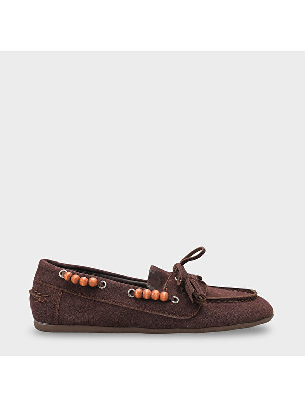 Capone Outfitters Erinna Püsküllü Ahşap Aksesuarlı Yumuşak Kadın Loafer Ayakkabı