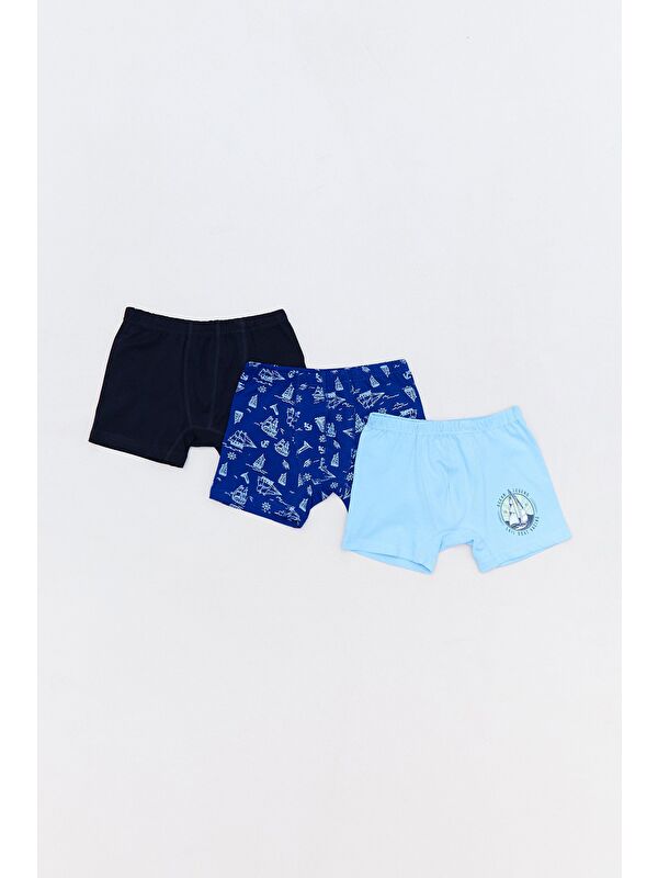 Fullamoda Dinozor Baskılı Erkek Çocuk 3 Lü Boxer