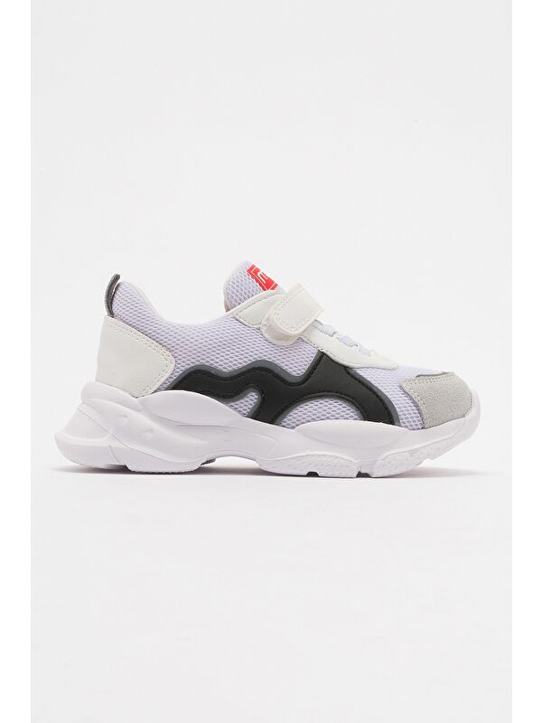 Erkek Çocuk Beyaz Hakiki Deri Günlük Spor Ayakkabı - Görsel 5