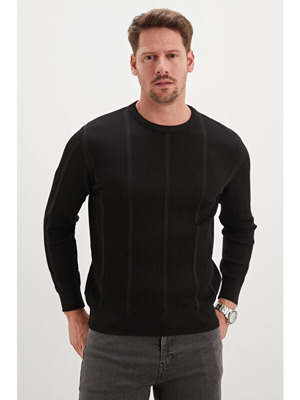 Fullamoda Fitilli Bisiklet Yaka Regular Fit Triko Kazak