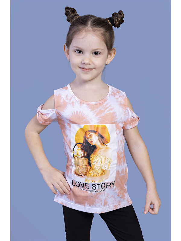 Toontoykids Kız Çocuk Komple Desenli Dijital Baskılı Tişört