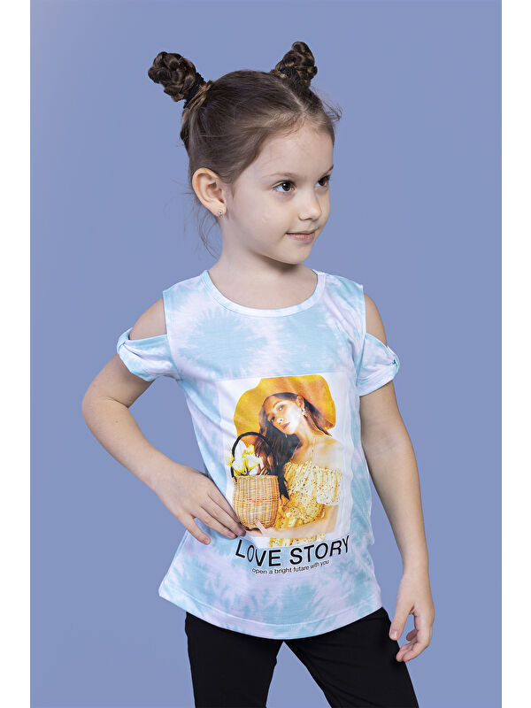 Toontoykids Kız Çocuk Komple Desenli Dijital Baskılı Tişört
