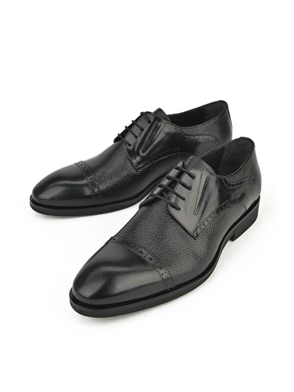 Erkek Hakiki Deri Ayakkabı 141145Z577 Siyah - Görsel 6