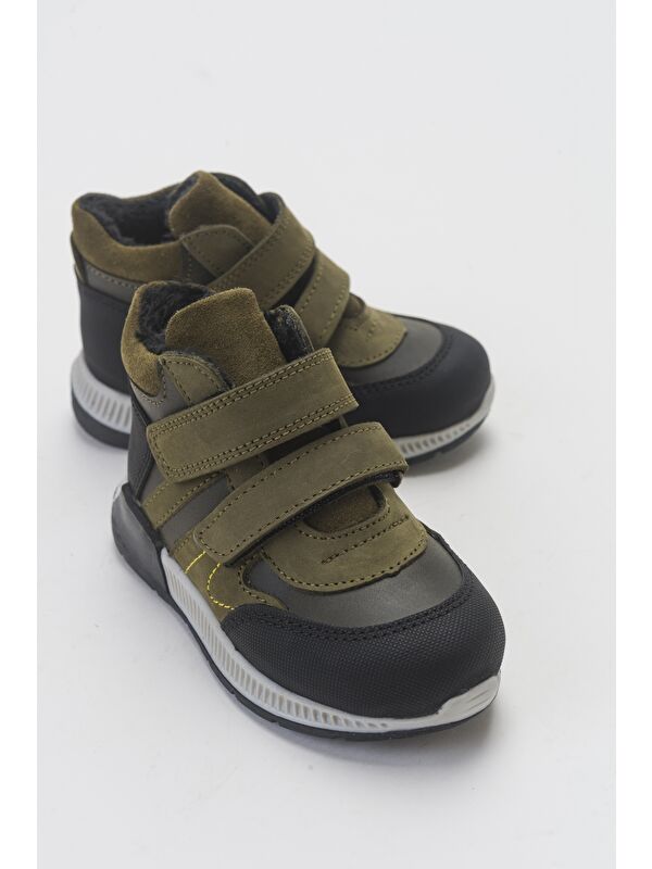 Erkek Çocuk Haki Hakiki Deri Suya Dayanıklı Anatomik İlk Adım Bot - Görsel 2