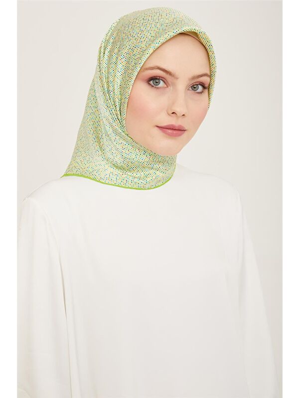 ARMİNE Geometrik Desenli Twill İpek Eşarp 24Ya9113 35 01