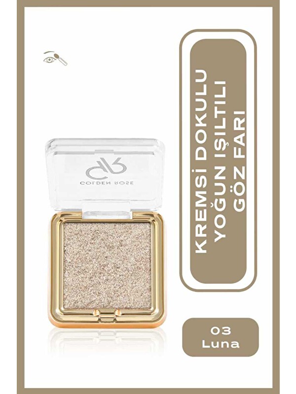 GOLDEN ROSE Glitter Glow Eyeshadow No:03 Luna Simli Işıltılı Far 2,5 g