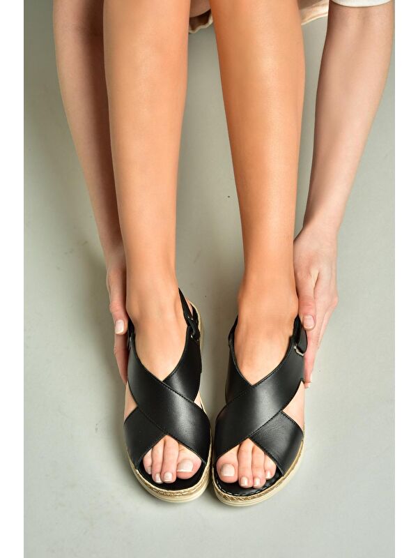 U5552405 Siyah Kadın Sandalet - Görsel 5
