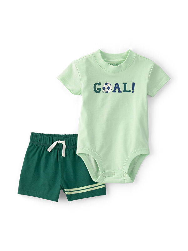Carter's Erkek Bebek Body Şort Set 3 Ay-24 Ay Yeşil
