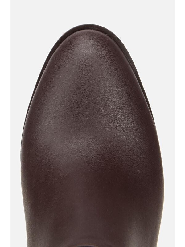 Yaya By Hotiç Kahverengi Yaya By Hotiç Yaya By Kadın Kırışık Görünümlü Diz Altı Topuklu Bot