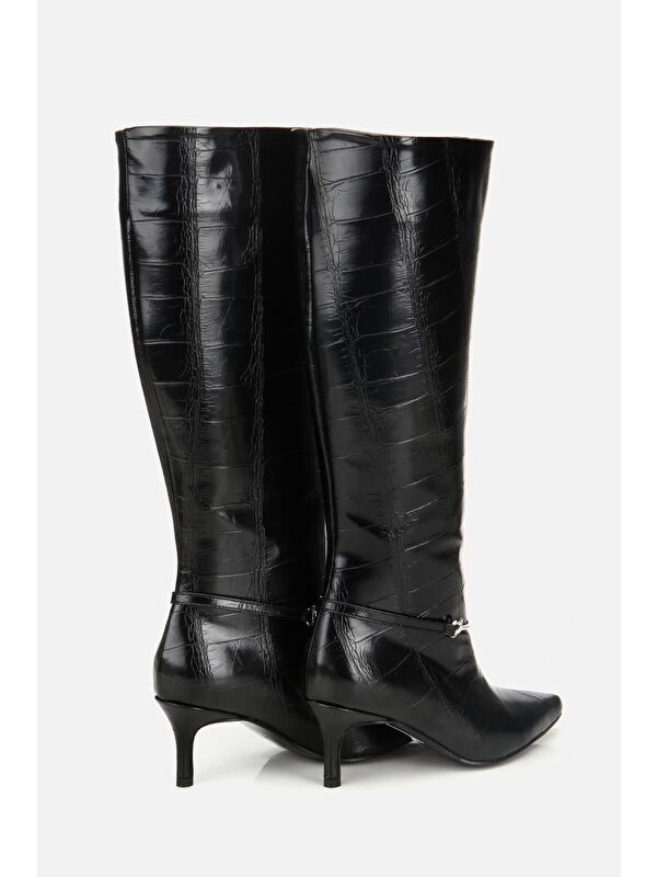 Yaya By Hotiç Siyah Yaya By Hotiç Yaya By Kadın İnce Kemerli Tokalı Topuklu Çizme