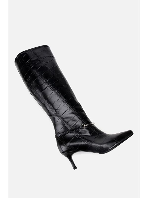 Yaya By Hotiç Siyah Yaya By Hotiç Yaya By Kadın İnce Kemerli Tokalı Topuklu Çizme