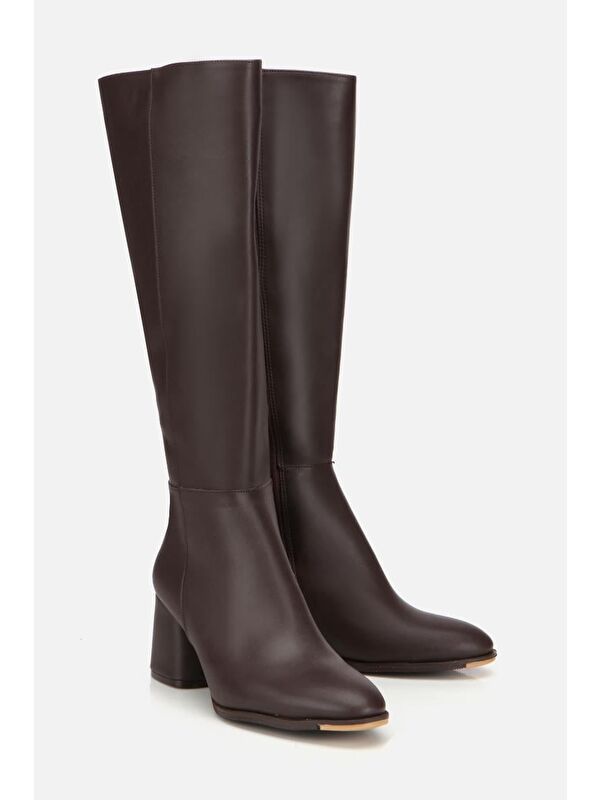 Yaya By Hotiç Kahverengi Yaya By Hotiç Yaya By Kadın Dikiş Detaylı Topuklu Çizme