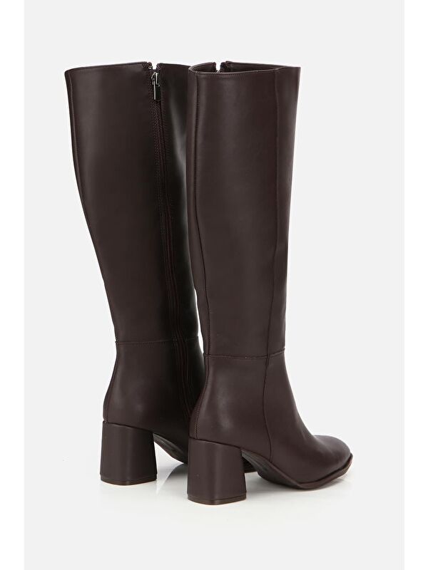 Yaya By Hotiç Kahverengi Yaya By Hotiç Yaya By Kadın Dikiş Detaylı Topuklu Çizme