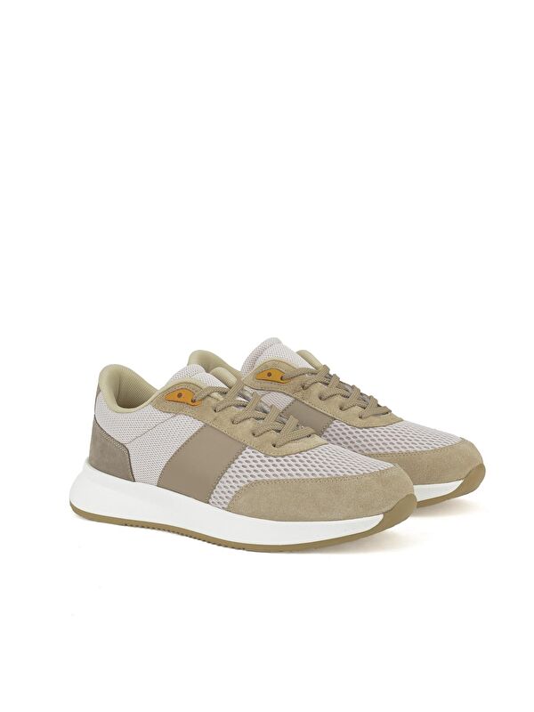 Erkek Hakiki Deri Sneaker 14150Z0001 Bej - Görsel 3