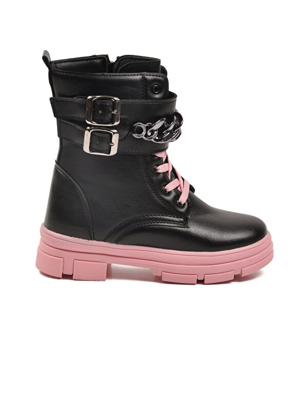 Ayakmod Siyah Ayakmod İçi Polarli Kaymaz Taban Kız Çocuk Bot G-1001 F Zncr