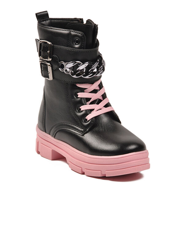 Ayakmod Siyah Ayakmod İçi Polarli Kaymaz Taban Kız Çocuk Bot G-1001 F Zncr