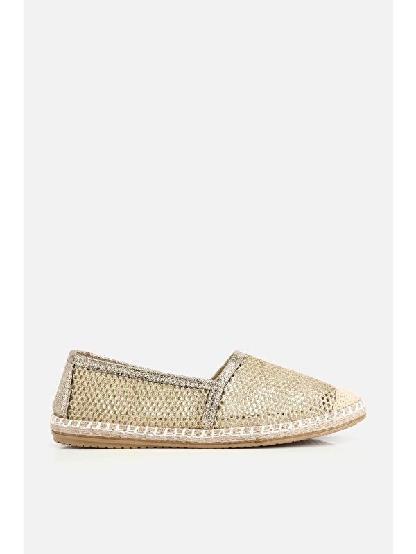 Yaya By Hotiç Kadın Gold Simli Fileli Espadril