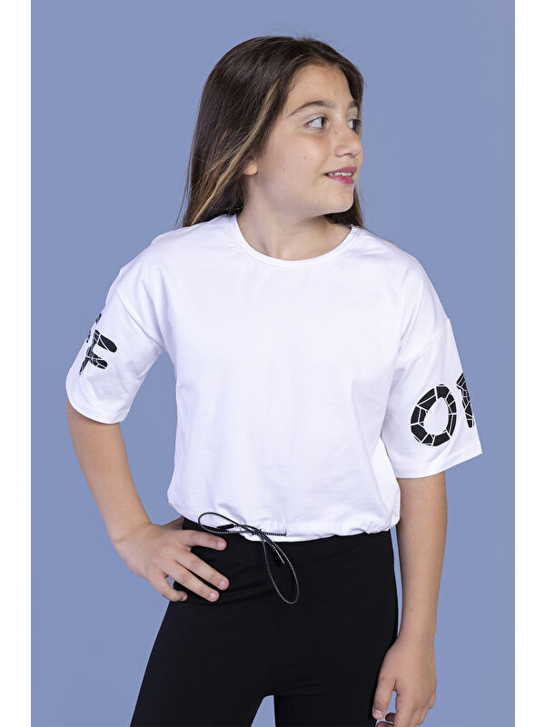Toontoykids Kız Çocuk Baskılı Crop Tişört