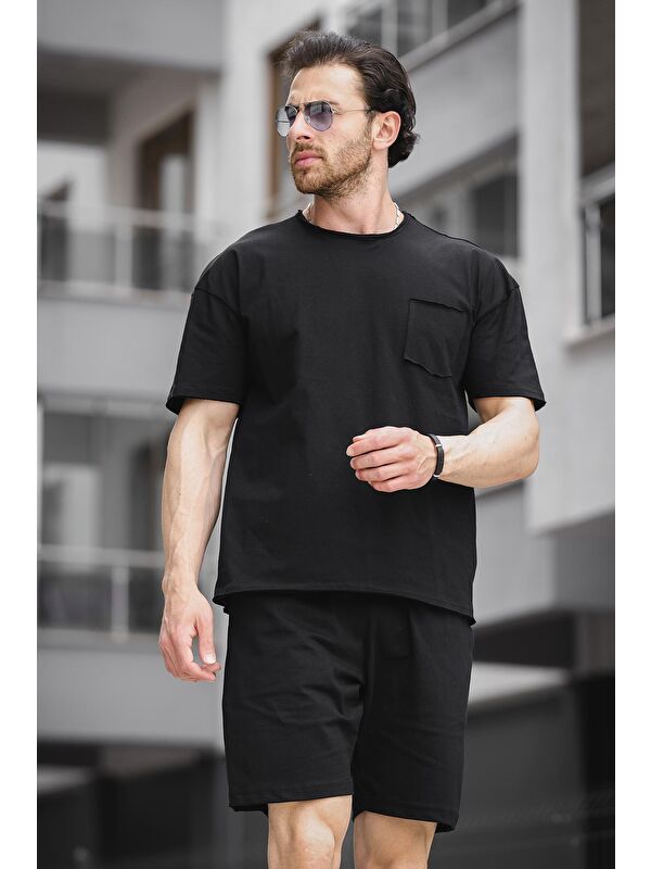 Oksit Oversize Cepli Erkek Şort Tişört 2'li Takım