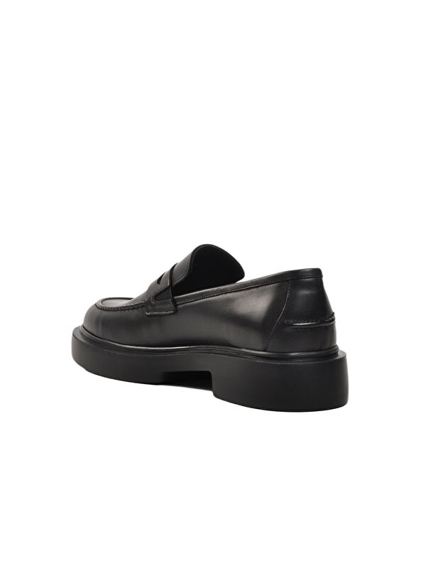 Siyah Hakiki Deri Erkek Loafer Ayakkabı 1018 - Görsel 5