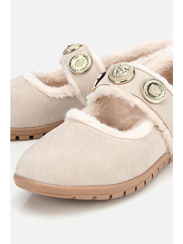 Yaya By Hotiç Kahverengi Yaya By Hotiç Yaya By Kadın Kürklü Tokalı Mary Jane Babet