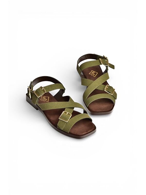 Fox Shoes Yeşil Fox Shoes Sandalet Kadın Y458702602