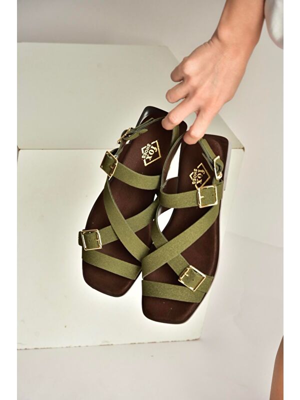 Fox Shoes Yeşil Fox Shoes Sandalet Kadın Y458702602