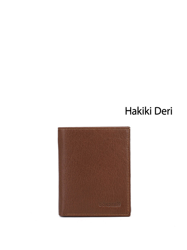GÖNDERİ(R) Erkek TABA KAHVE MEL. Hakiki Deri Dikey Cüzdan