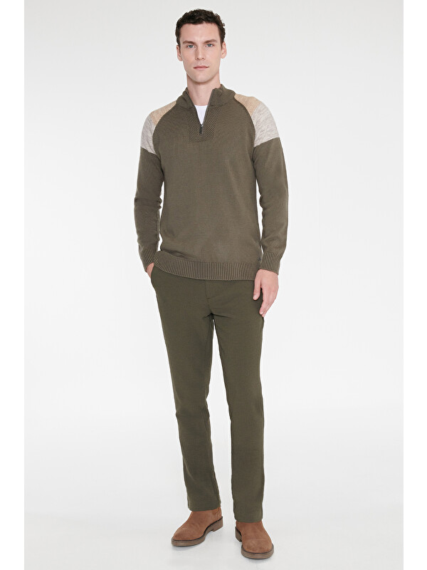 Altınyıldız Classics Erkek Siyah Slim Fit Dar Kesim Pamuklu Esnek Chino Pantolon