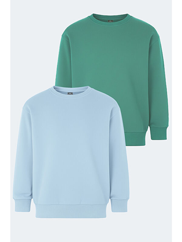 SLAZENGER LOGAN 2 li set Unisex Çocuk Yeşil - Mavi Sweatshırt