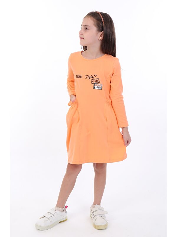 Toontoykids Kız Çocuk Baskılı Elbise