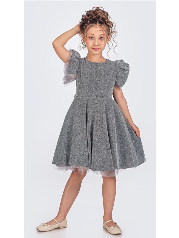 Mnk Baby & Kids Simli Şanzelize Kız Çocuk Abiye Elbise M00669
