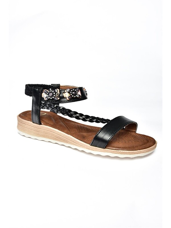 Fox Shoes M258313409 Siyah Kadın Sandalet