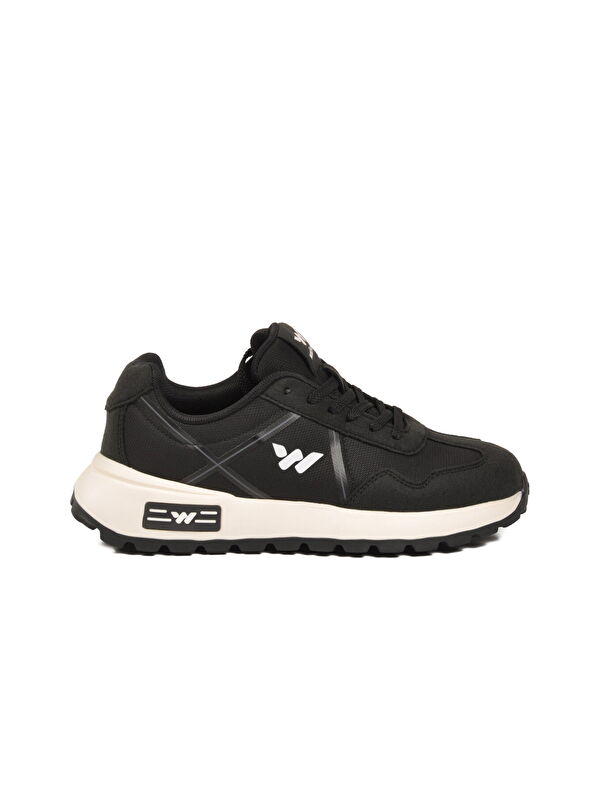 Walkway Siyah Hafızalı Taban Hafif Esnek Unisex Spor Ayakkabı Muveon G