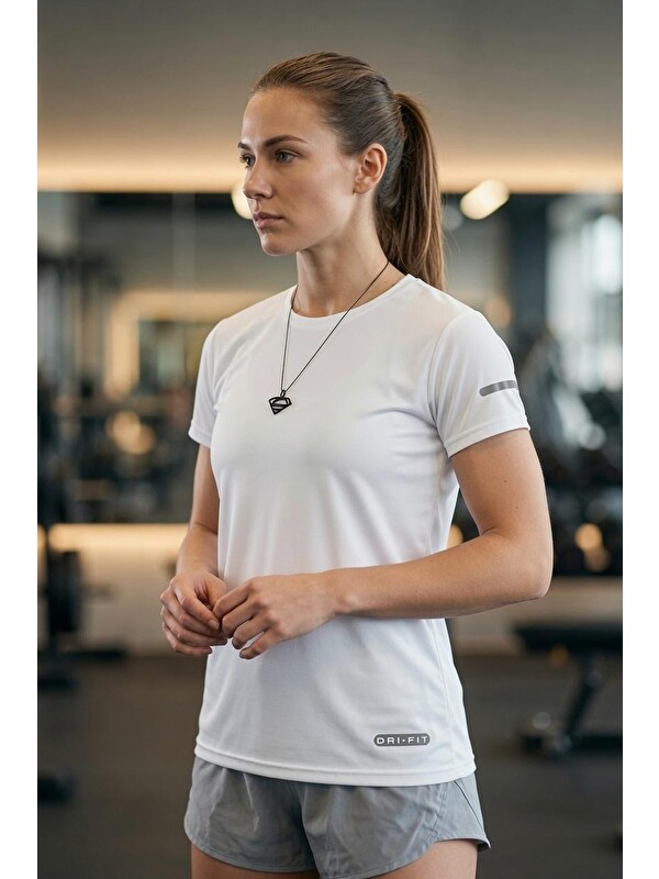 Oksit Fits Mikro Polyester Slim Fit Performans Antrenman Sporcu Kadın Tshirt