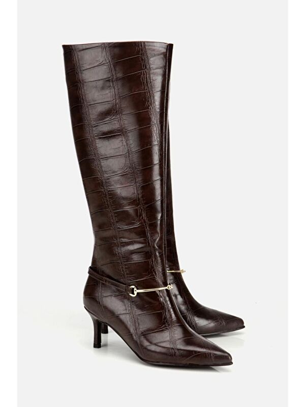 Yaya By Hotiç Siyah Yaya By Hotiç Yaya By Kadın İnce Kemerli Tokalı Topuklu Çizme