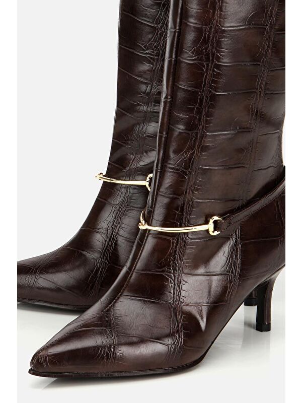 Yaya By Hotiç Siyah Yaya By Hotiç Yaya By Kadın İnce Kemerli Tokalı Topuklu Çizme