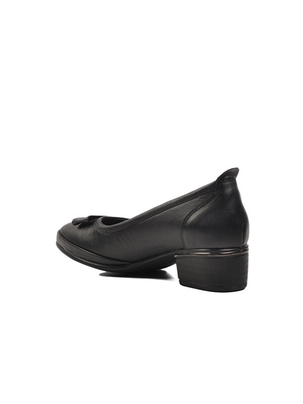 Siyah Hakiki Deri Kadın Topuklu Ayakkabı 2312514K - Görsel 5