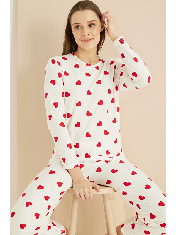 Siyah İnci İnterlok Pamuklu Örme Pijama Takım 7819