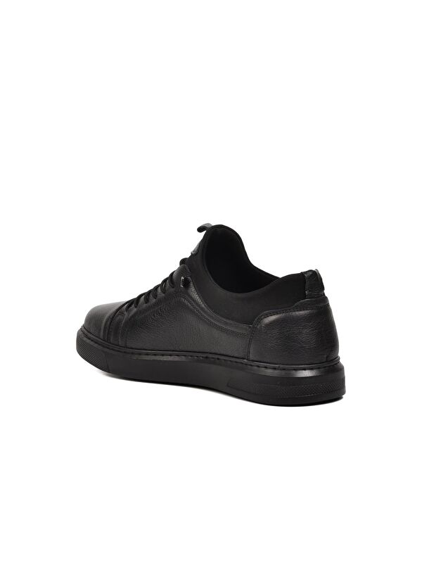 Siyah Hakiki Deri Erkek Casual Ayakkabı 818 - Görsel 5