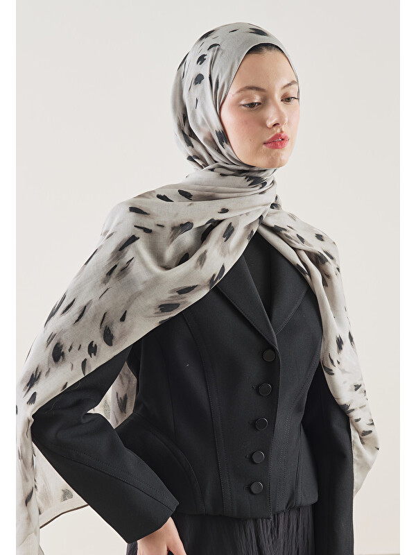 Fresh Scarfs Leopard Desen Rami Şal Taş
