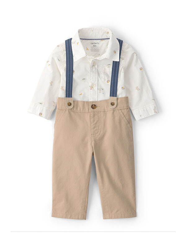 Carter's Erkek Bebek Body Pantolon Set 3 Ay-24 Ay Bej