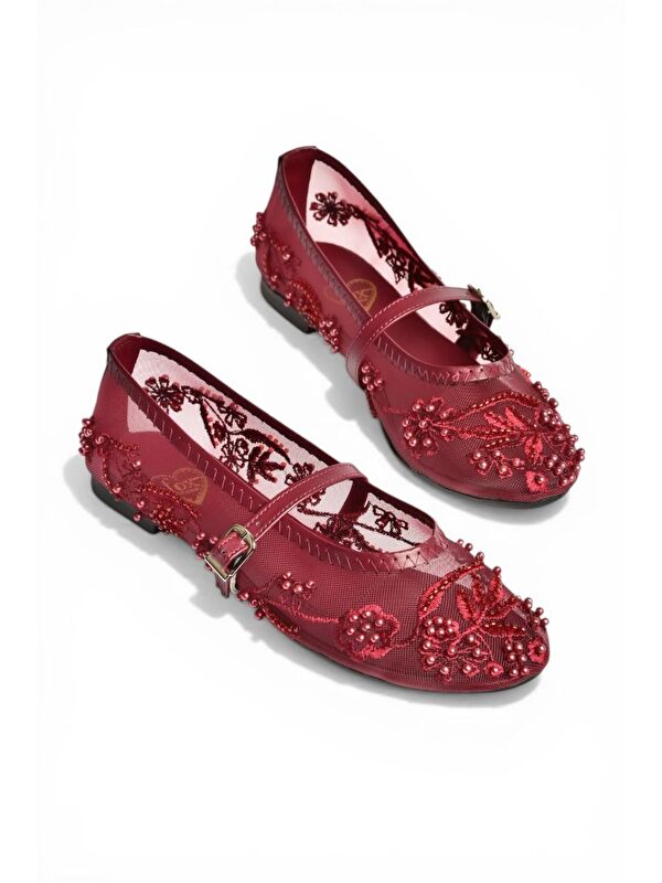 Fox Shoes Bordo Fox Shoes Babet Kadın Y726330115