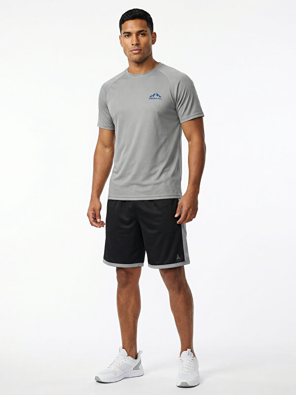 ORENDAHİLL ORENDAHILL Erkek Spor Tişört Hızlı Kuruyan Esnek Regular Fit Basic Gym Activewear