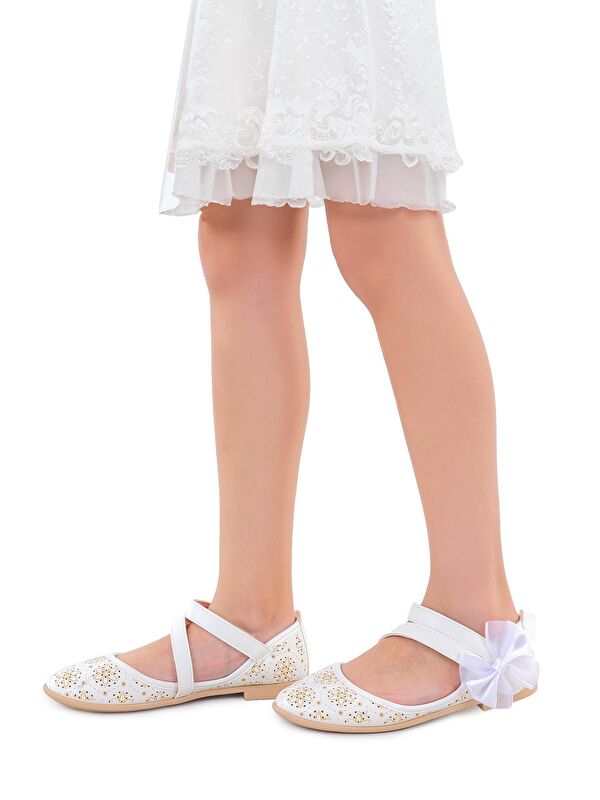 Audrey Cilt Lazerli Kız Çocuk Babet Ayakkabı - Görsel 4