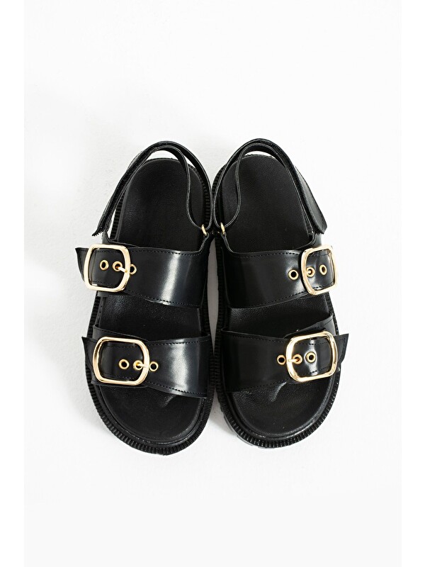 DUXAL SHOES Tokalı Düz Terlik - Sandalet