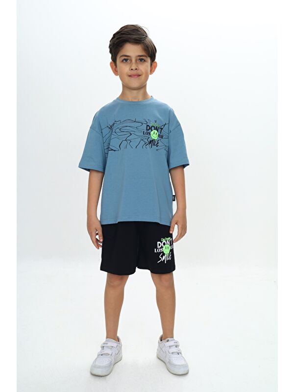 Toontoykids Erkek Çocuk Smile Yazı Baskılı Şortlu Takım