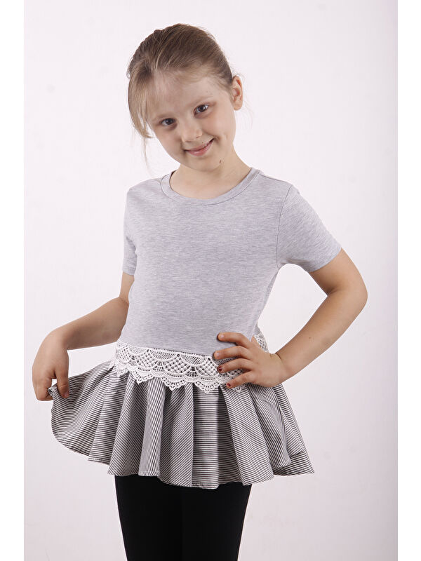 Toontoykids Kız Çocuk Dantel Detaylı Garnili Elbise
